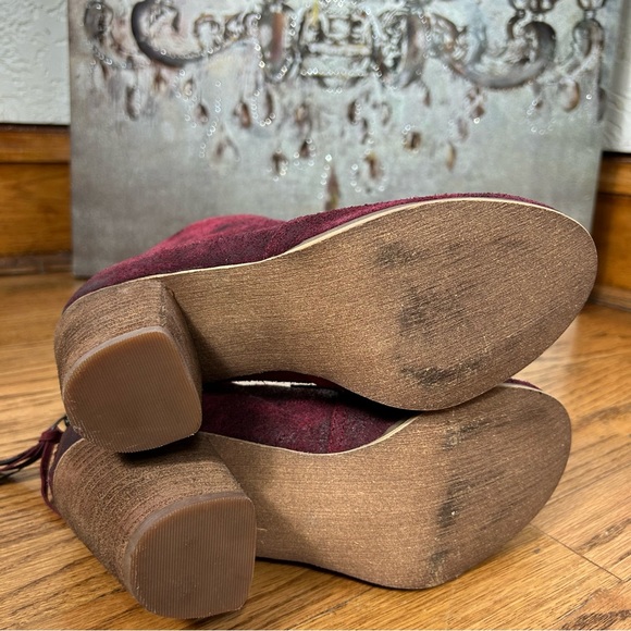 BP. | Trott Distressed Burgundy Suede Booties Size 8.5 - Picture 10 of 13